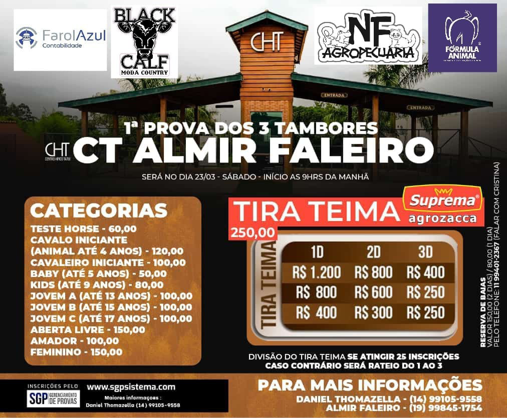1ª PROVA DOS 3 TAMBORES CT ALMIR FALEIRO